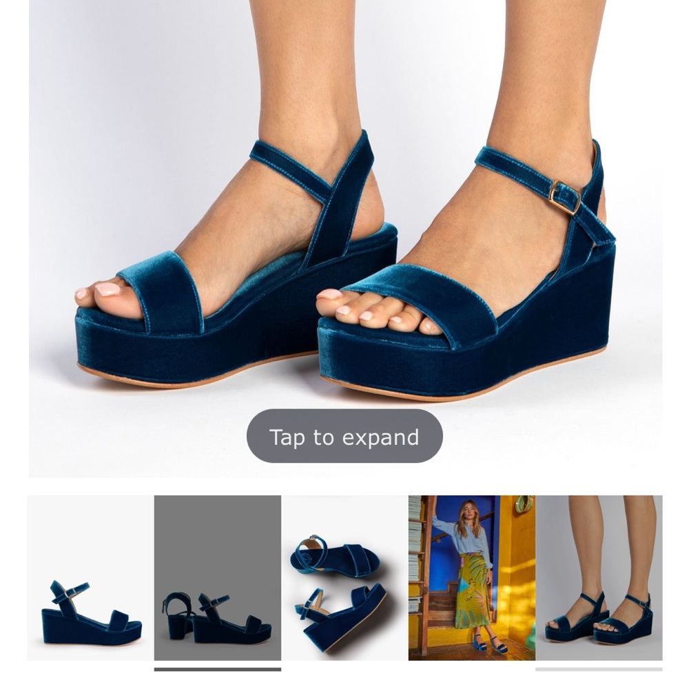 Rare Penelope Chilvers Girasol Velvet Platform - Indigo